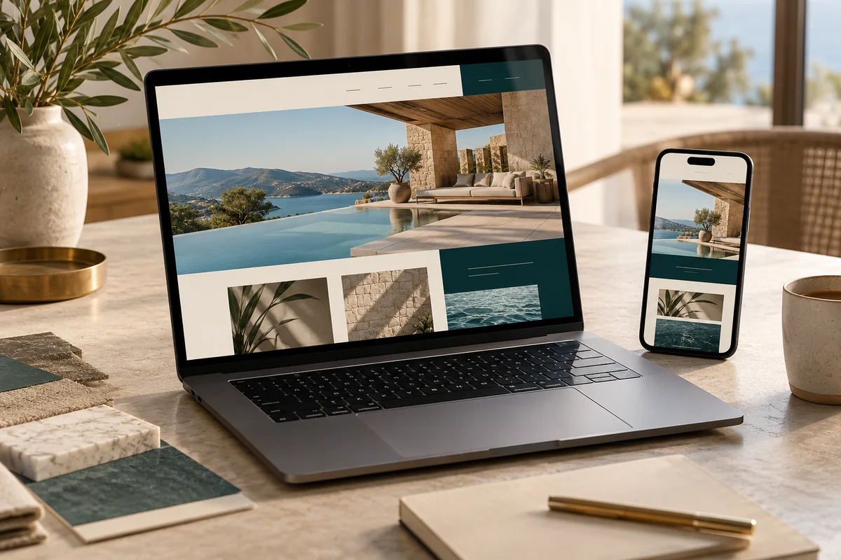 Laptop e smartphone con un esempio di sito web adattato ai diversi schermi